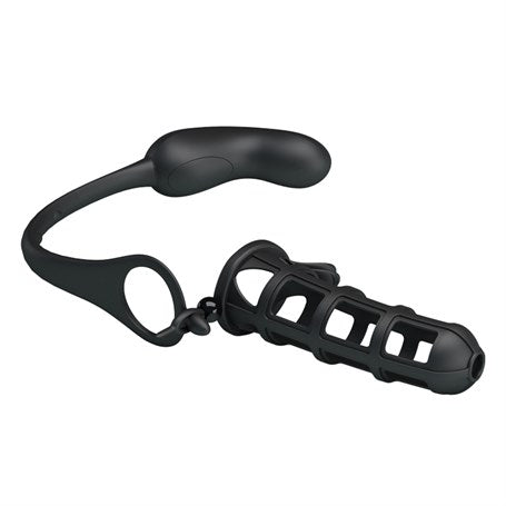 Penis Kılıflı USB Şarjlı Titreşimli Anal Plug - BDM2623