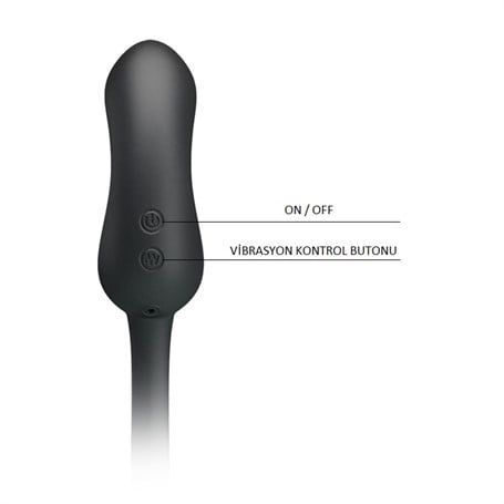 Penis Kılıflı USB Şarjlı Titreşimli Anal Plug - BDM2623