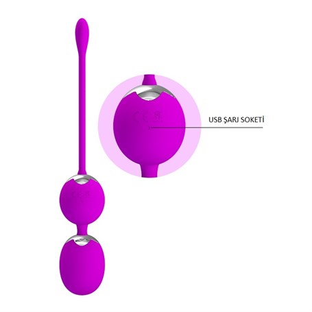 USB Şarjlı Titreşimli Anal & Vajinal Alıştırma Egzersiz Topları - BDM4548