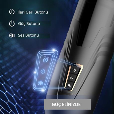 USB Şarjlı Titreşimli İleri Geri & Rotasyon Ayarlı Sesli Masturbatör - Rita - BDM1299