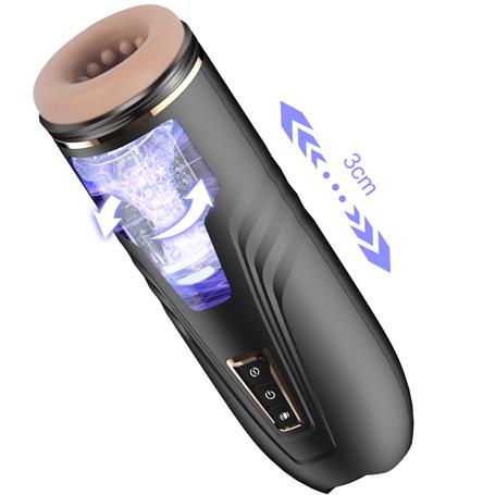 USB Şarjlı Titreşimli İleri Geri & Rotasyon Ayarlı Sesli Masturbatör - Rita - BDM1299