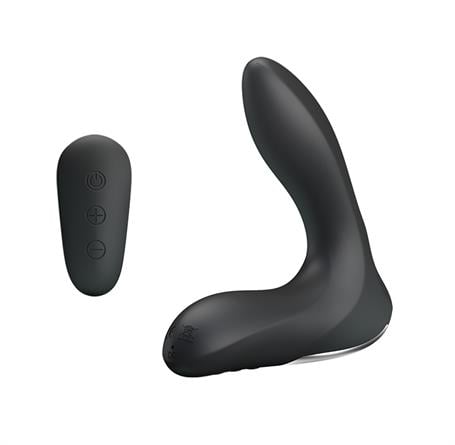 USB Şarjlı Uzaktan Kumandalı 12 Modlu Şişirilebilir Titreşimli Prostat Vibratör ve Anal Plug Siyah - BDM1379