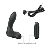 USB Şarjlı Uzaktan Kumandalı 12 Modlu Şişirilebilir Titreşimli Prostat Vibratör ve Anal Plug Siyah - BDM1379