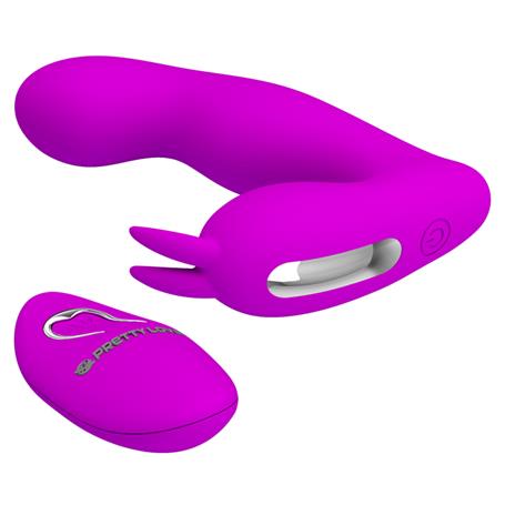 USB Şarjlı Uzaktan Kumandalı 12 Titreşim 4 Darbe Fonksiyonlu Teknolojik G-Spot Vajinal Mor Vibratör - BDM1262