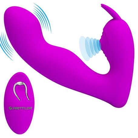 USB Şarjlı Uzaktan Kumandalı 12 Titreşim 4 Darbe Fonksiyonlu Teknolojik G-Spot Vajinal Mor Vibratör - BDM1262