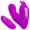 USB Şarjlı Uzaktan Kumandalı 12 Titreşim 4 Darbe Fonksiyonlu Teknolojik G-Spot Vajinal Mor Vibratör - BDM1262