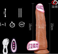 Belden Bağlamalı USB Şarjlı Uzaktan Kumandalı 23 cm İleri Geri Hareketli Titreşimli Isıtmalı Dildo - BDM1586B