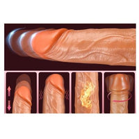 USB Şarjlı Uzaktan Kumandalı 23 cm İleri Geri Hareketli Titreşimli Isıtmalı Dildo - BDM1586