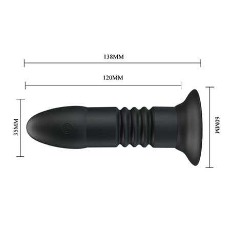 USB Şarjlı Uzaktan Kumandalı 4 Titreşim & 4 İleri Geri Hareketli Anal Plug - BDM1266