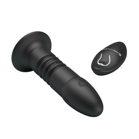 USB Şarjlı Uzaktan Kumandalı 4 Titreşim & 4 İleri Geri Hareketli Anal Plug - BDM1266