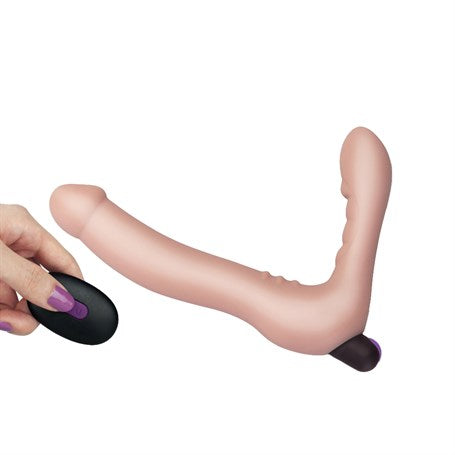 USB Şarjlı Uzaktan Kumandalı Çift Taraflı Lezbiyen Strap-on Vibratör - LV430103