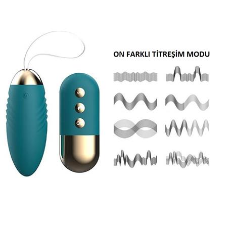 USB Şarjlı Uzaktan Kumandalı Isıtmalı 10 Titreşimli Zevk Yumurtası - BDM1813