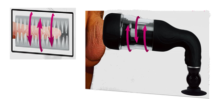 USB Şarjlı Vantuzlu Döner Başlıklı Vajina Masturbatör - BDM9035