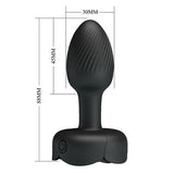 USB'den Manyetik Şarjlı 10 Farklı Titreşimli 5 Led Işıklı Silikon Anal Plug - Olman - BDM1444