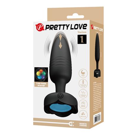 USB'den Manyetik Şarjlı 10 Farklı Titreşimli İleri Geri Hareketli 5 Led Işıklı Silikon Anal Plug - Tarion - BDM1437