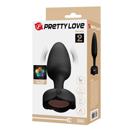 USB'den Manyetik Şarjlı 10 Farklı Titreşimli 5 Led Işıklı Silikon Anal Plug - Varian - BDM1440