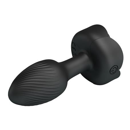USB'den Manyetik Şarjlı 10 Farklı Titreşimli 5 Led Işıklı Silikon Anal Plug - Olman - BDM1444