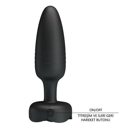 USB'den Manyetik Şarjlı 10 Farklı Titreşimli İleri Geri Hareketli 5 Led Işıklı Silikon Anal Plug - Tarion - BDM1437