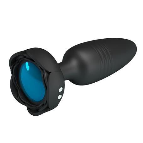 USB'den Manyetik Şarjlı 10 Farklı Titreşimli İleri Geri Hareketli 5 Led Işıklı Silikon Anal Plug - Tarion - BDM1437