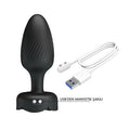 USB'den Manyetik Şarjlı 10 Farklı Titreşimli 5 Led Işıklı Silikon Anal Plug - Varian - BDM1440
