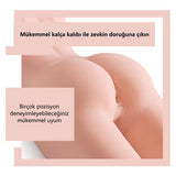 USB'den Manyetik Şarjlı Titreşim Fonksiyonlu Realistik Yarım Vücut - Kosey Pussy - BDM1616