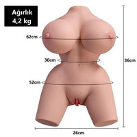 USB'den Manyetik Şarjlı Titreşim Fonksiyonlu Realistik Yarım Vücut - Frieda - BDM1594