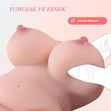 USB'den Manyetik Şarjlı Titreşim Fonksiyonlu Realistik Yarım Vücut - Ejleen Pussy - BDM1615