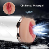 USB'den Şarjlı 3 Emme ve Güçlü 7 Titreşim Fonksiyonlu Realistik Masturbatör - Riley - BDM1620