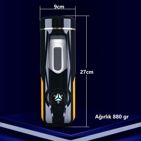 USB'den Şarjlı 3cm İleri Geri & Sağ Sol Titreşim Fonksiyonlu Realistik Masturbatör - Aneemun - BDM1621