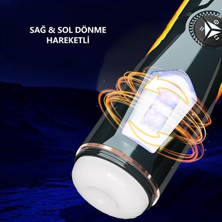 USB'den Şarjlı 3cm İleri Geri & Sağ Sol Titreşim Fonksiyonlu Realistik Masturbatör - Aneemun - BDM1621