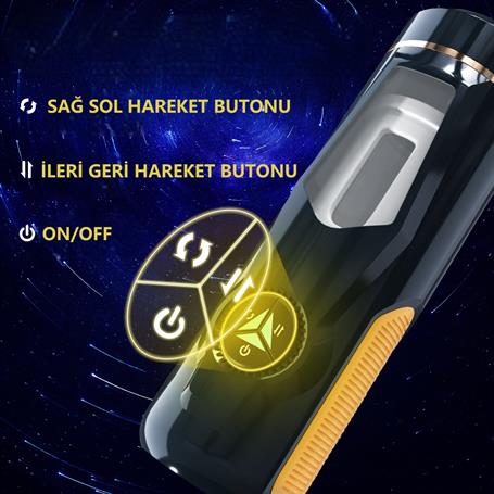 USB'den Şarjlı 3cm İleri Geri & Sağ Sol Titreşim Fonksiyonlu Realistik Masturbatör - Aneemun - BDM1621