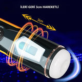 USB'den Şarjlı 3cm İleri Geri & Sağ Sol Titreşim Fonksiyonlu Realistik Masturbatör - Aneemun - BDM1621