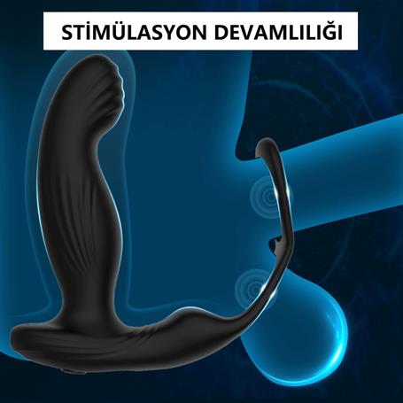 Uzaktan Kumandalı Isıtmalı Penis Halkası USB Şarjlı Titreşimli Anal Plug - BDM1584