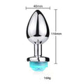 Uzaktan Kumandalu0131 Led Iu015fu0131klu0131 B&uuml;y&uuml;k Boy &Ccedil;elik Anal Plug - BDM093