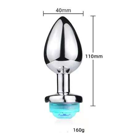 Uzaktan Kumandalı Led Işıklı Büyük Boy Çelik Anal Plug - BDM093