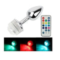 Uzaktan Kumandalı Led Işıklı Orta Boy Çelik Anal Plug - BDM092