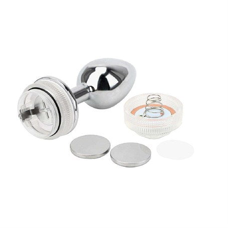 Uzaktan Kumandalı Led Işıklı Orta Boy Çelik Anal Plug - BDM092