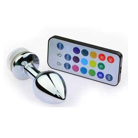 Uzaktan Kumandalı Led Işıklı Büyük Boy Çelik Anal Plug - BDM093