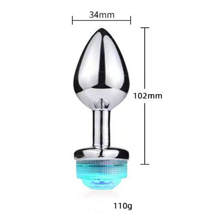 Uzaktan Kumandalı Led Işıklı Orta Boy Çelik Anal Plug - BDM092