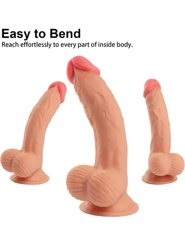 7.6" Dual Layer Oynar Derili Realsitik Dildo 19 cm - VN318040