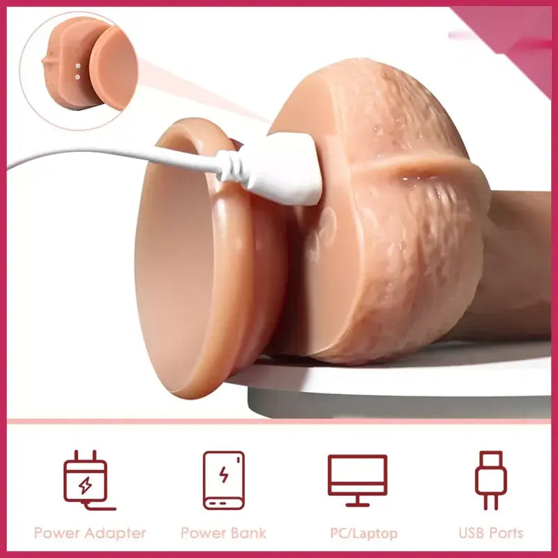 Wumingjian İleri Geri Hareketli Isıtmalı Dildo - FA-LM03