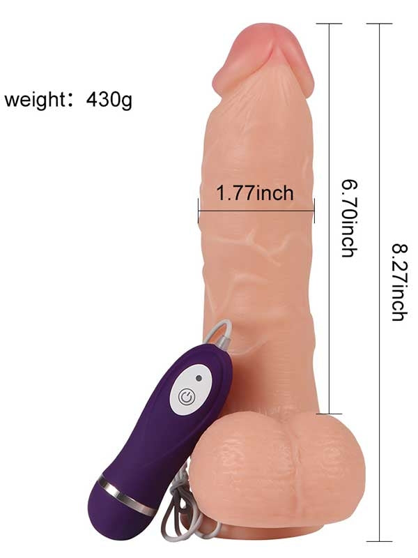 SHEQU Adam Vibrating Realistik Dokulu Titreşimli Dildo 21 cm - XSWBC10012