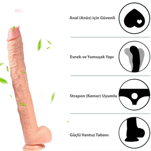 Xise Huoer Flexible 43 Cm Ultra Uzun Dildo - FA-WBC10068