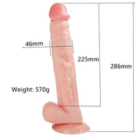 Farruz 28,5 cm.Realistik Büyük Boy Vantuzlu Dildo Penis - FA-XM213