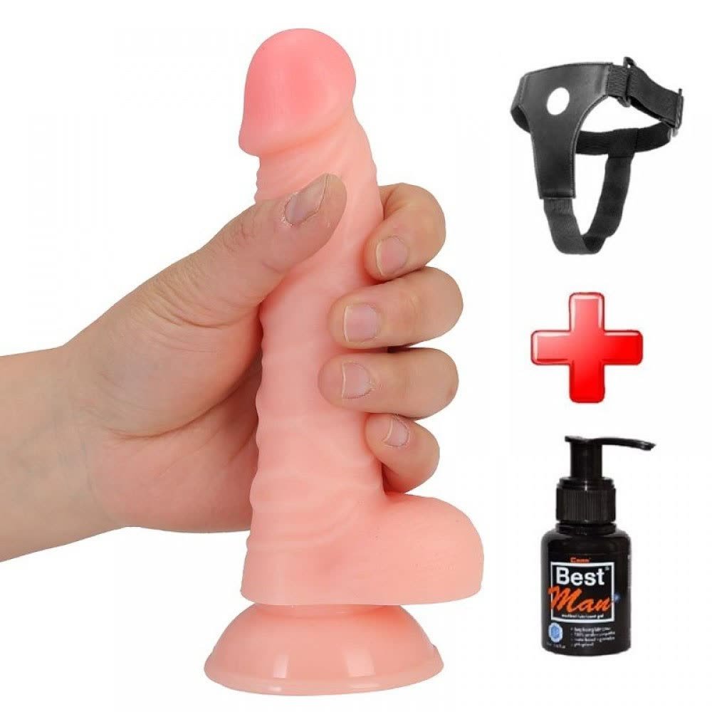 19 cm Belden Bağlamalı Realistik Vantuzlu Dildo Penis - FA-XM222B