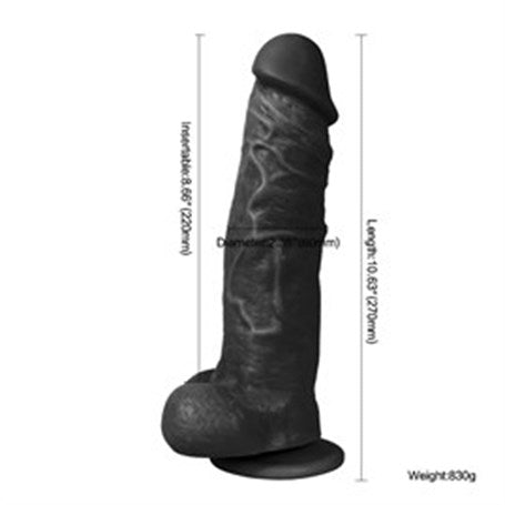 27 cm Belden Bağlamalı Realistik Dildo Zenci Penis Set - U6098B