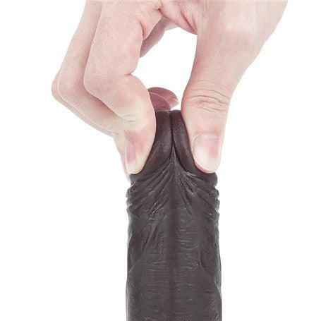 Yeni Nesil Çift Katmanlı Belden Bağlamalı 17,5 cm Realistik Zenci Dildo Penis - LV317011B