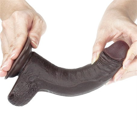 Yeni Nesil Çift Katmanlı 17,5 cm Realistik Zenci Dildo Penis - LV317011