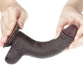Yeni Nesil Çift Katmanlı Belden Bağlamalı 17,5 cm Realistik Zenci Dildo Penis - LV317011B
