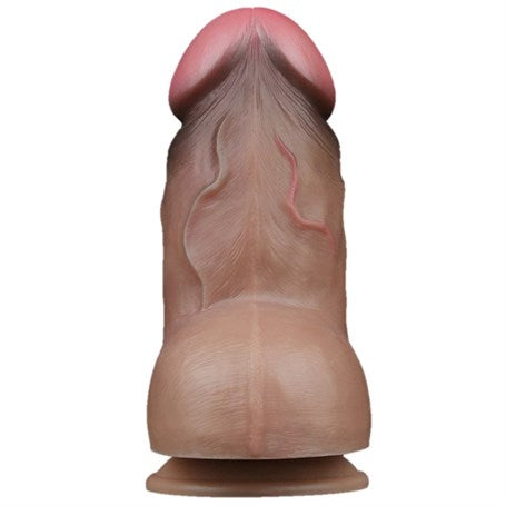 Yeni Nesil Çift Katmanlı Belden Bağlamalı 18,2 cm Realistik Kalın Dildo Penis - LV411050B
